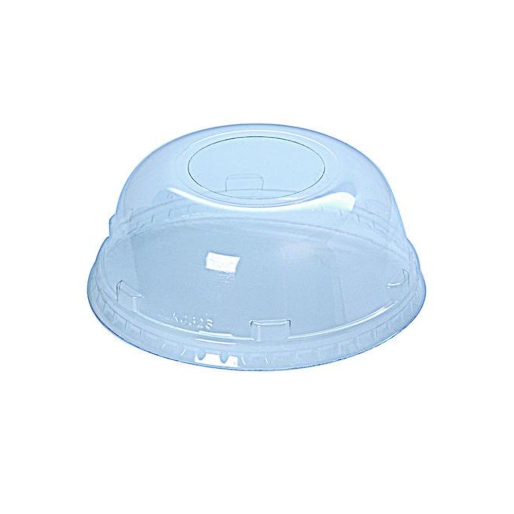 Kal-Clear/Nexclear Drink Cup Lids, Squat Dome Lid with 1.75" Hole, Fits 32 oz Cold Cups, Plastic, Clear, 500/Carton. Picture 1