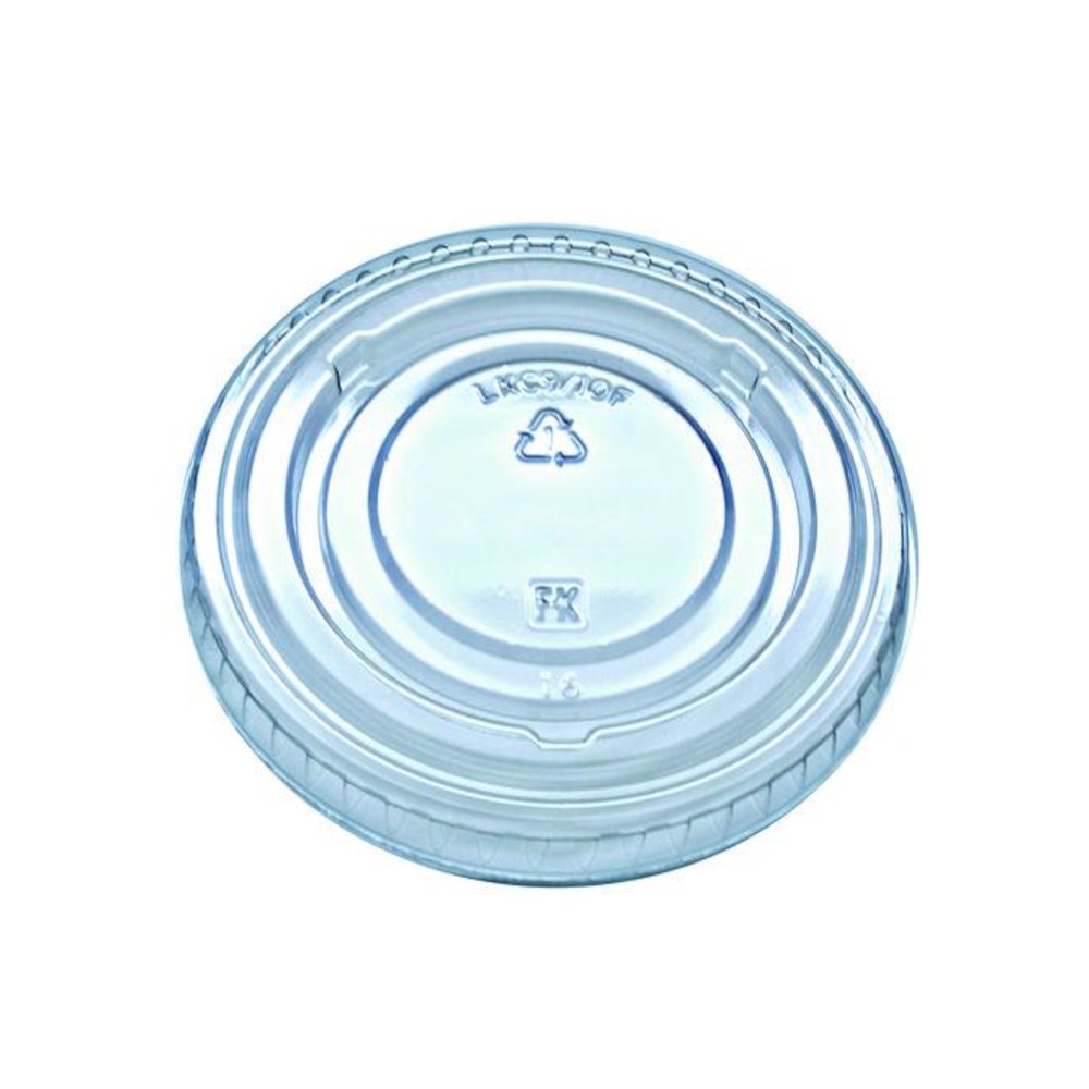 Kal-Clear/Nexclear Drink Cup Lids, Flat Lid with No Slot, Fits 9 oz to 10 oz Cold Cups, Plastic, Clear, 2,500/Carton. Picture 1