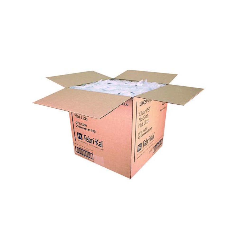 Kal-Clear/Nexclear Drink Cup Lids, Flat Lid with No Slot, Fits 9 oz to 10 oz Cold Cups, Plastic, Clear, 2,500/Carton. Picture 4