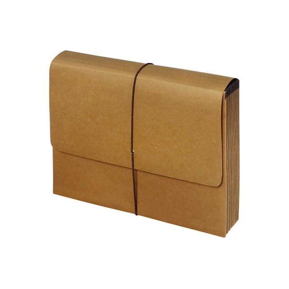 Kraft Indexed Expanding File, 12 Sections, Elastic Cord Closure, 1/12-Cut Tabs, Letter Size, Brown. Picture 4