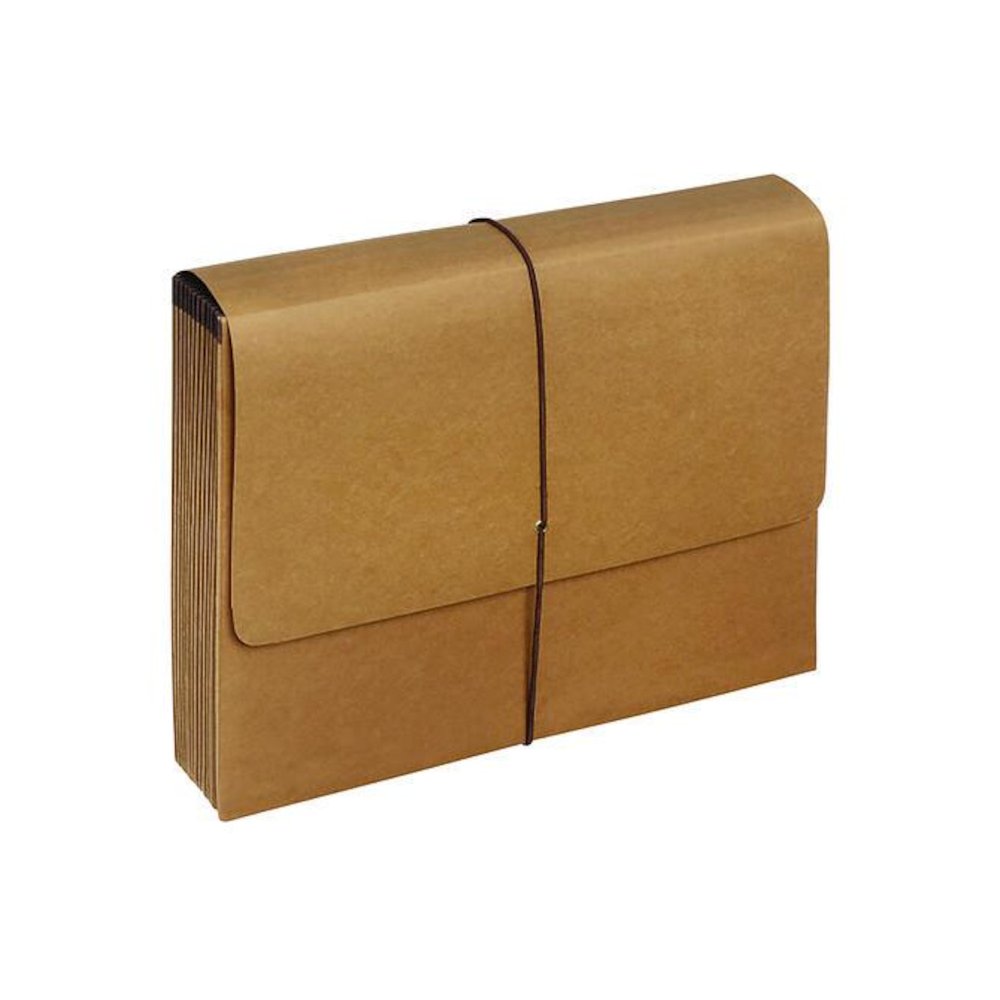 Kraft Indexed Expanding File, 12 Sections, Elastic Cord Closure, 1/12-Cut Tabs, Letter Size, Brown. Picture 3