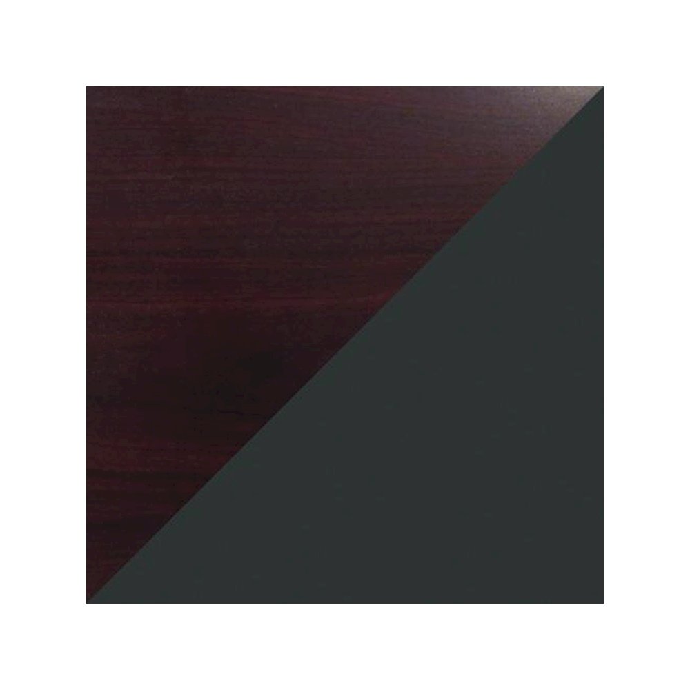 Single Pedestal Steel Desk, 45" x 24" x 29.5", Mahogany/Charcoal, Charcoal Legs. Picture 6