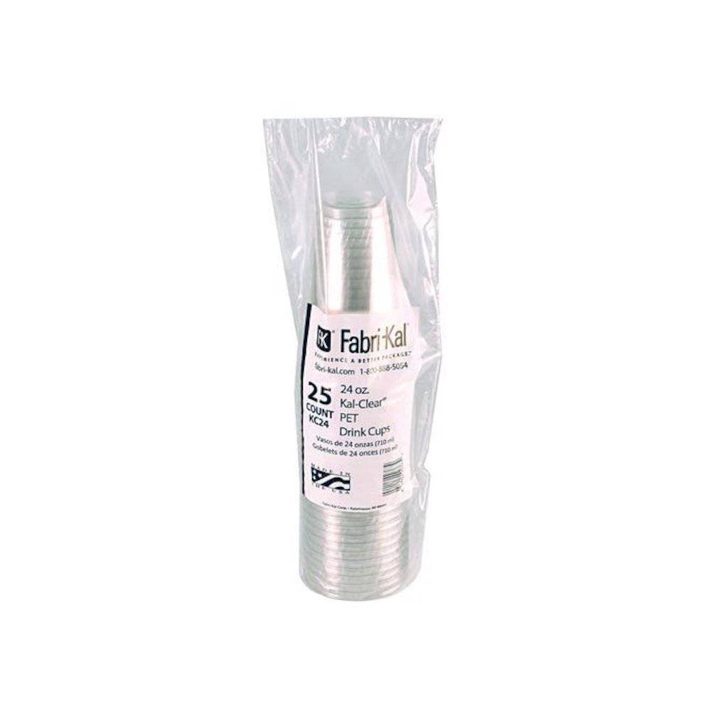 Kal-Clear PET Cold Drink Cups, 24 oz, Plastic, Clear, 25/Sleeve, 24 Sleeves/Carton. Picture 3