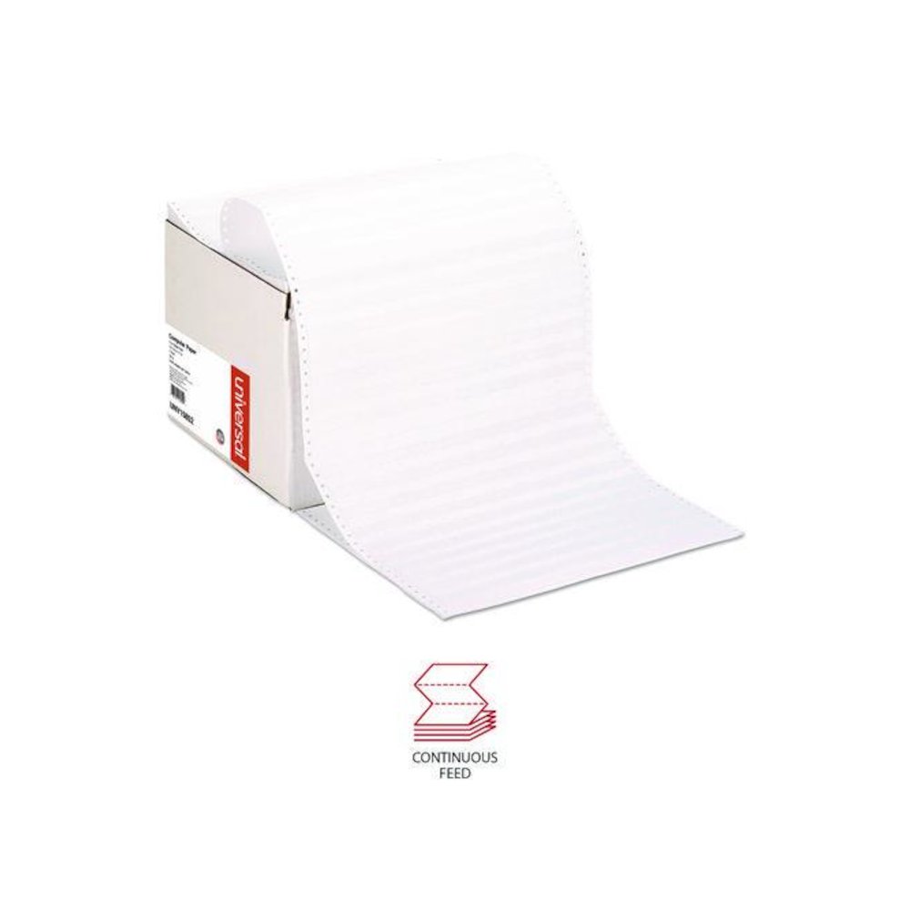 Printout Paper, 1-Part, 20 lb Bond Weight, 14.88 x 11, White/Green Bar, 2,400/Carton. Picture 2