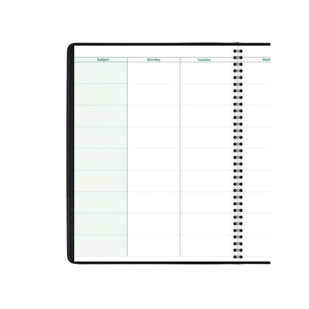Undated Teacher's Planner, Weekly, 9 Classes, Black Cover, 10.88 x 8.25 Sheets, 12-Month (July to June). Picture 4