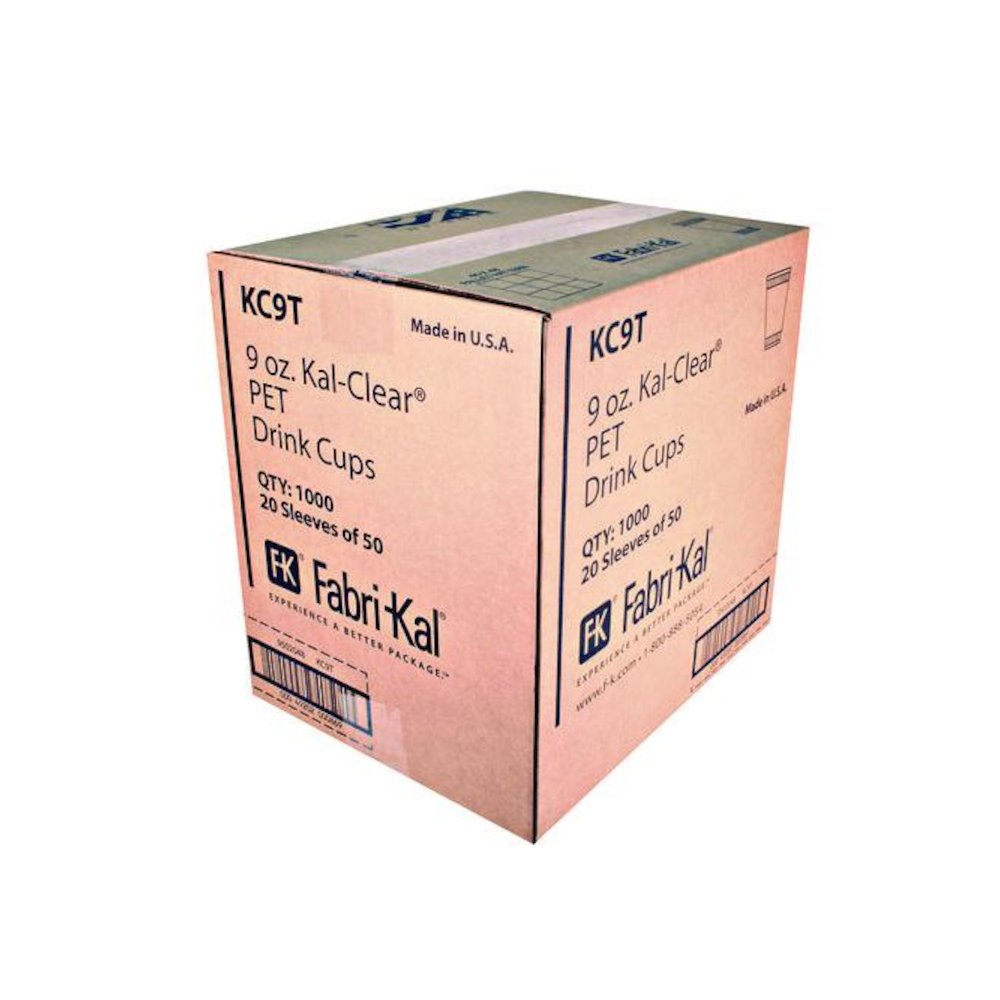 Kal-Clear True PET Cold Drink Cups, 9 oz, Plastic, Clear, 50/Bag, 20 Bags/Carton. Picture 2