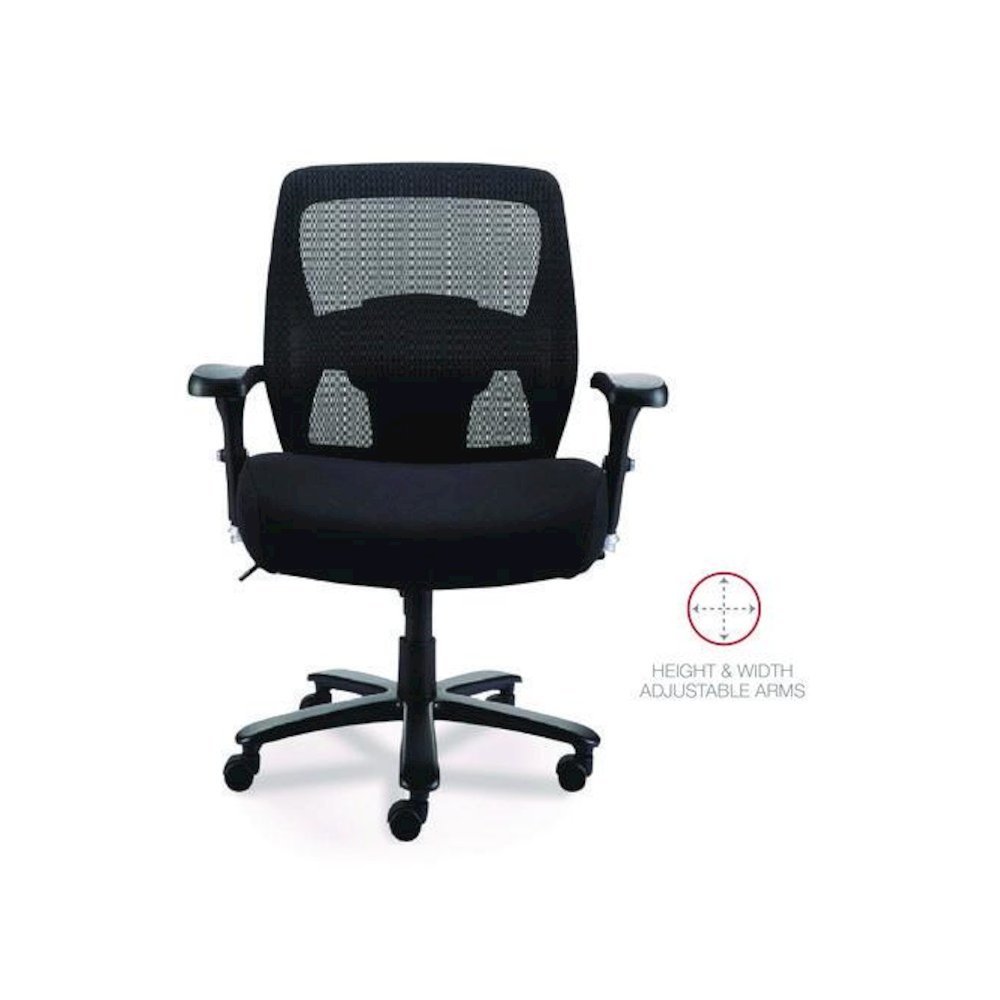 Alera Faseny Series Big and Tall Manager Chair, Supports Up to 400 lbs, 17.48" to 21.73" Seat Height, Black Seat/Back/Base. Picture 6