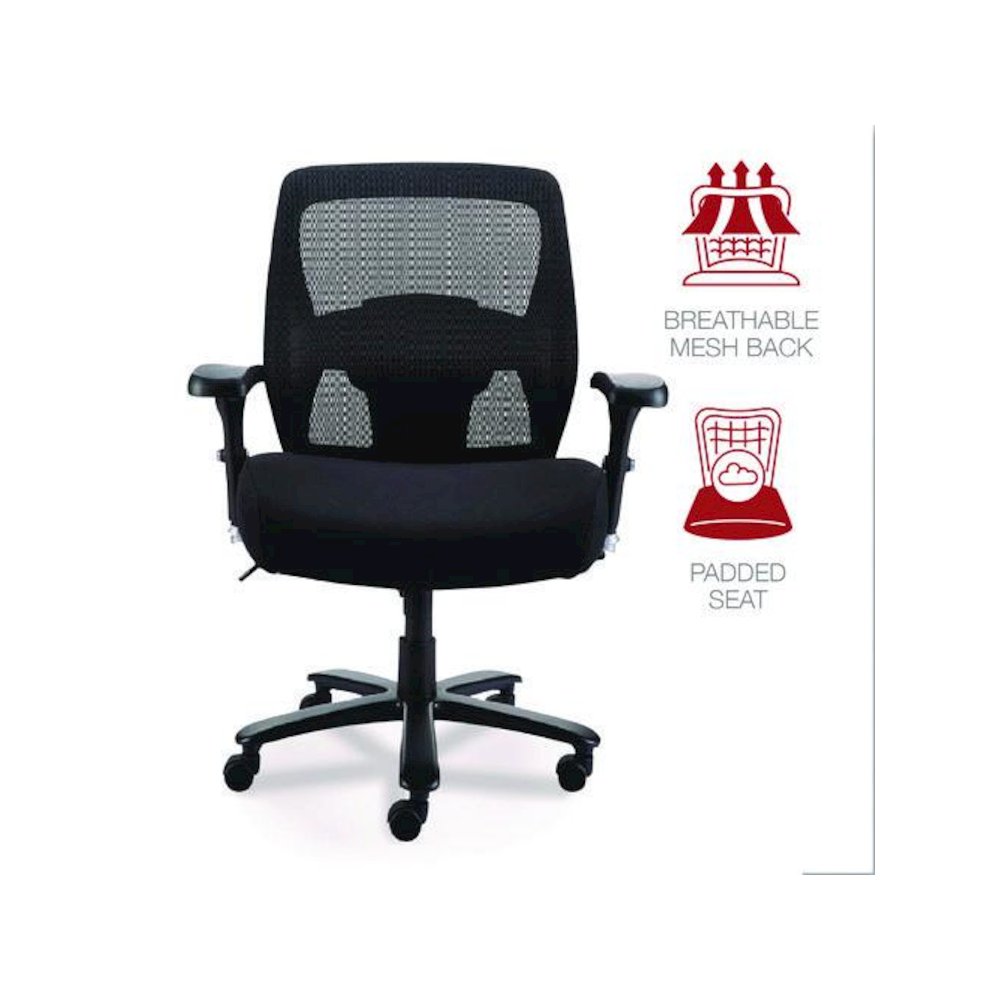 Alera Faseny Series Big and Tall Manager Chair, Supports Up to 400 lbs, 17.48" to 21.73" Seat Height, Black Seat/Back/Base. Picture 8