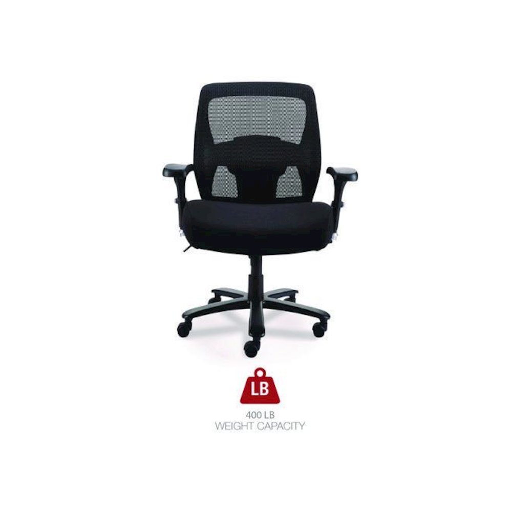 Alera Faseny Series Big and Tall Manager Chair, Supports Up to 400 lbs, 17.48" to 21.73" Seat Height, Black Seat/Back/Base. Picture 9