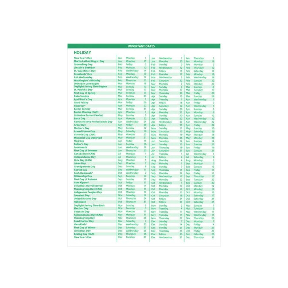 100% Recycled MonoBright Monthly/Weekly Planner, 11 x 8.5, Green/Gold Cover, 12-Month (July to June): 2025 to 2026. Picture 3