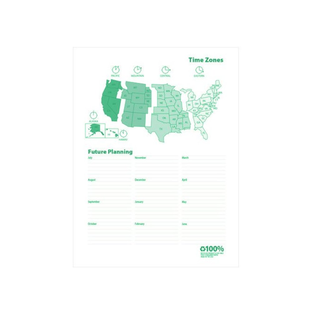 100% Recycled MonoBright Monthly/Weekly Planner, 11 x 8.5, Green/Gold Cover, 12-Month (July to June): 2025 to 2026. Picture 4