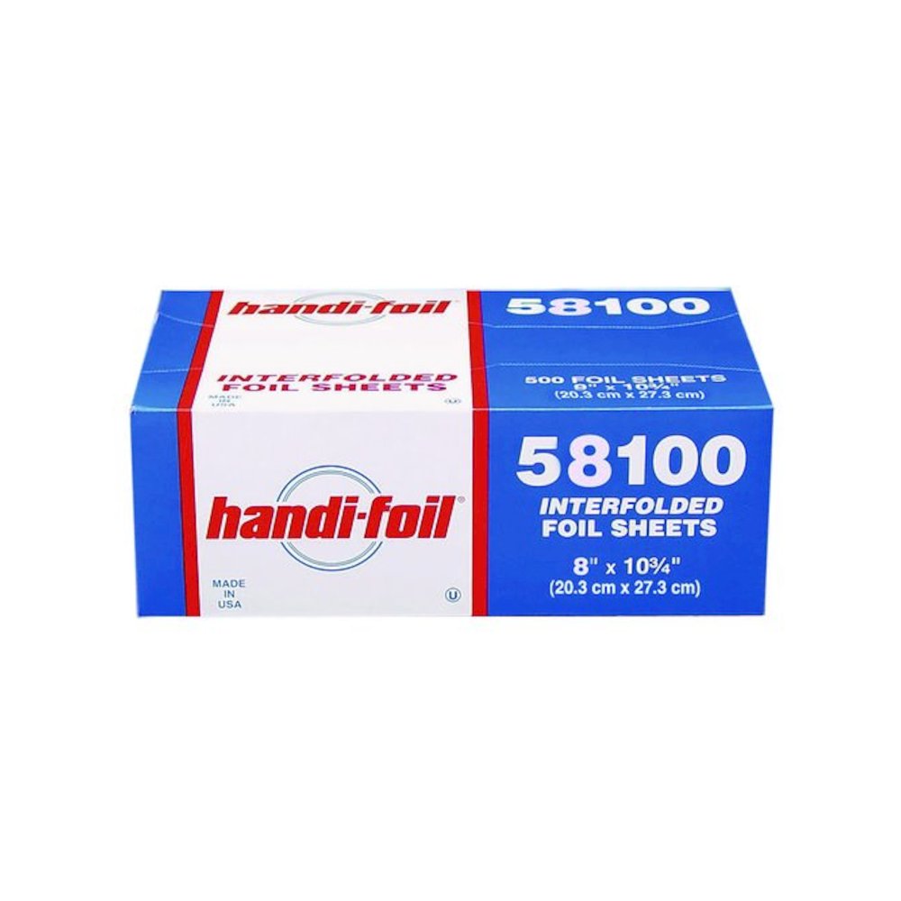 Interfolded Foil Sheets, 55 Gauge, 8 x 10.75, 500/Box, 6 Boxes/Carton. Picture 1