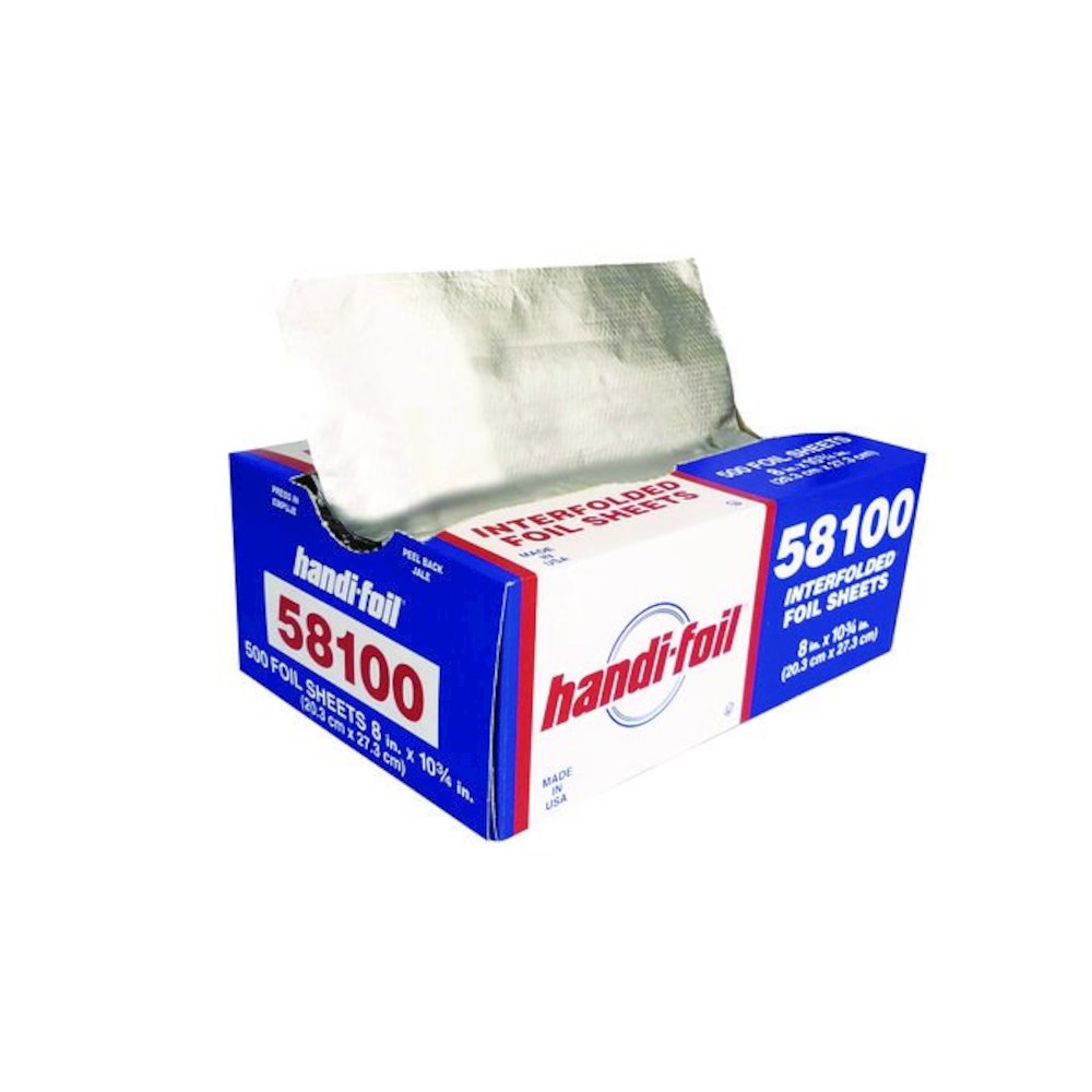 Interfolded Foil Sheets, 55 Gauge, 8 x 10.75, 500/Box, 6 Boxes/Carton. Picture 2