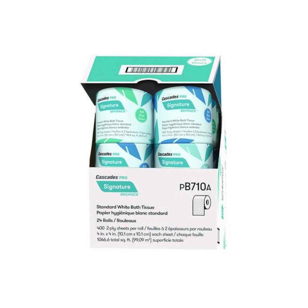 Signature Bath Tissue, Septic Safe, 2-Ply, White, 400 Sheets/Roll, 24 Rolls/Carton. Picture 2