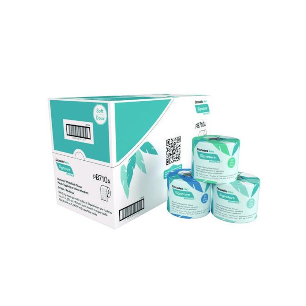 Signature Bath Tissue, Septic Safe, 2-Ply, White, 400 Sheets/Roll, 24 Rolls/Carton. Picture 1