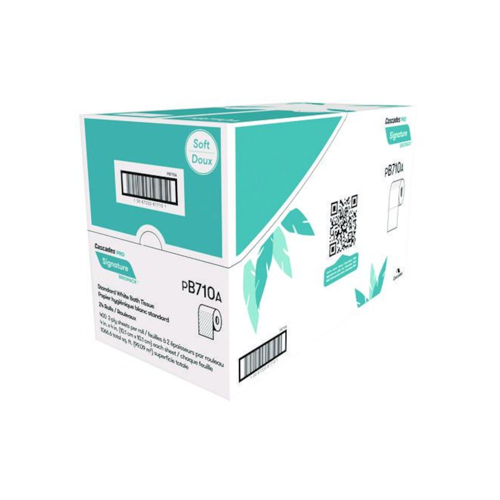 Signature Bath Tissue, Septic Safe, 2-Ply, White, 400 Sheets/Roll, 24 Rolls/Carton. Picture 4