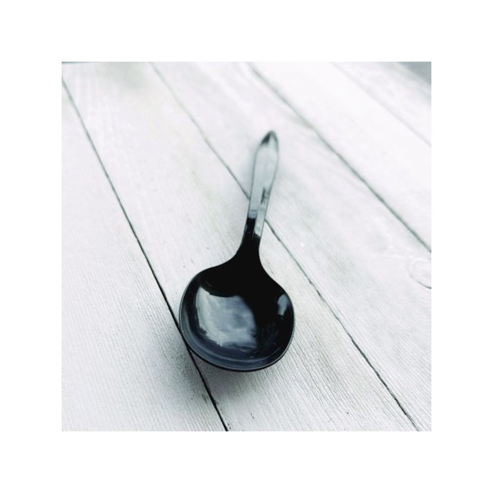 Mediumweight Polypropylene Cutlery, Soup Spoon, Plastic, Black, 1,000/Carton. Picture 4