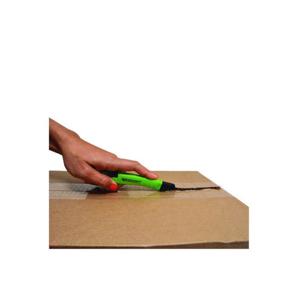 Safety Ceramic Blade Box Cutter, 0.5" Blade, 5.7" Plastic Handle, Green. Picture 3