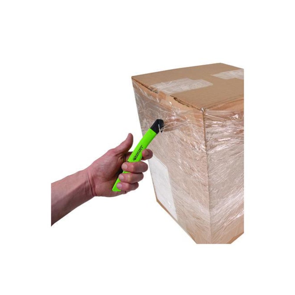 Safety Ceramic Blade Box Cutter, 0.5" Blade, 5.7" Plastic Handle, Green. Picture 4