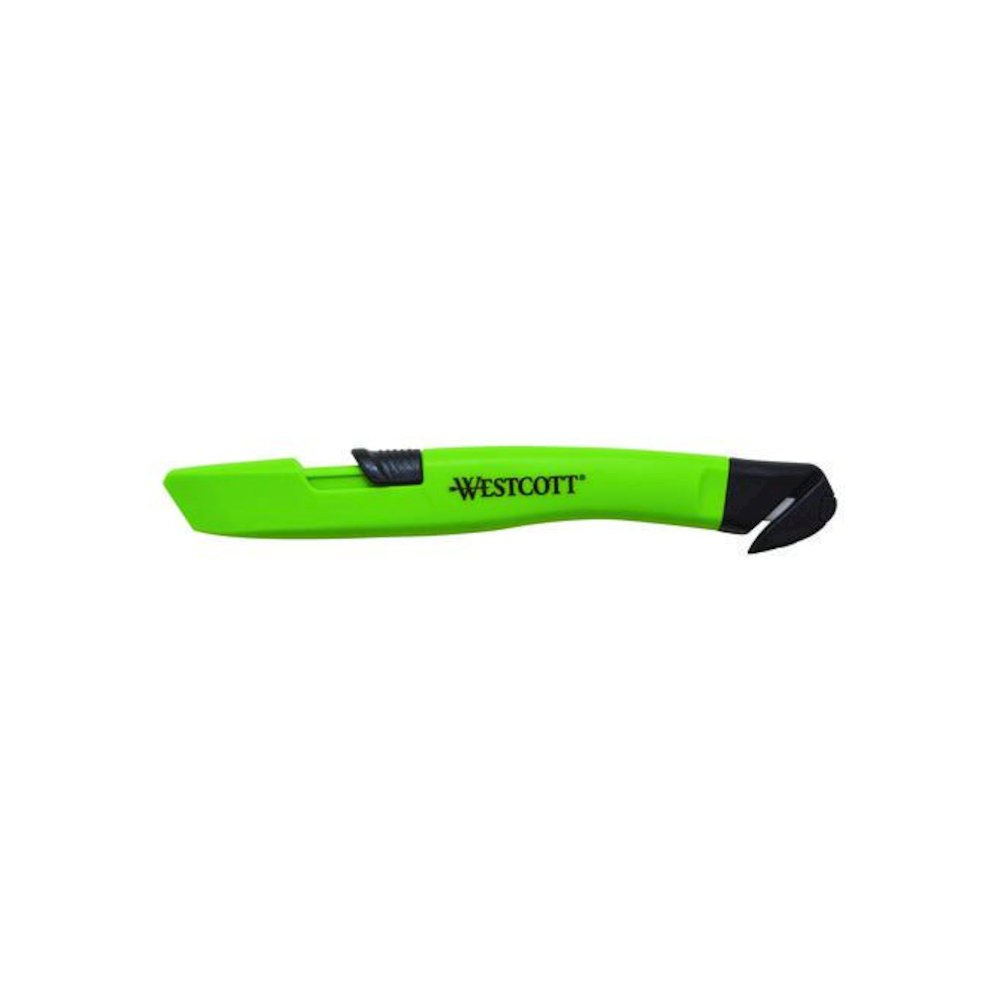 Safety Ceramic Blade Box Cutter, 0.5" Blade, 5.7" Plastic Handle, Green. Picture 1