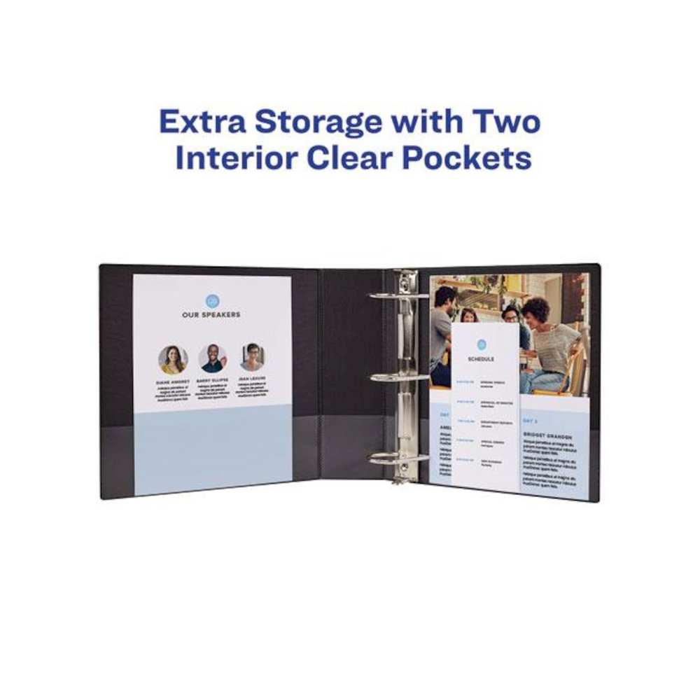 Showcase Economy View Binders with Slant Rings, 3 Rings, 3" Capacity, 11 x 8.5, White. Picture 5