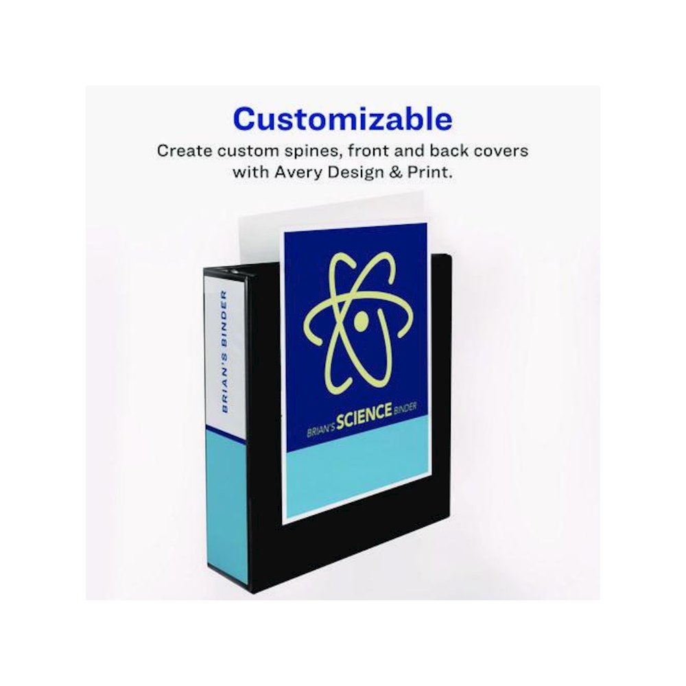Showcase Economy View Binders with Slant Rings, 3 Rings, 3" Capacity, 11 x 8.5, White. Picture 7