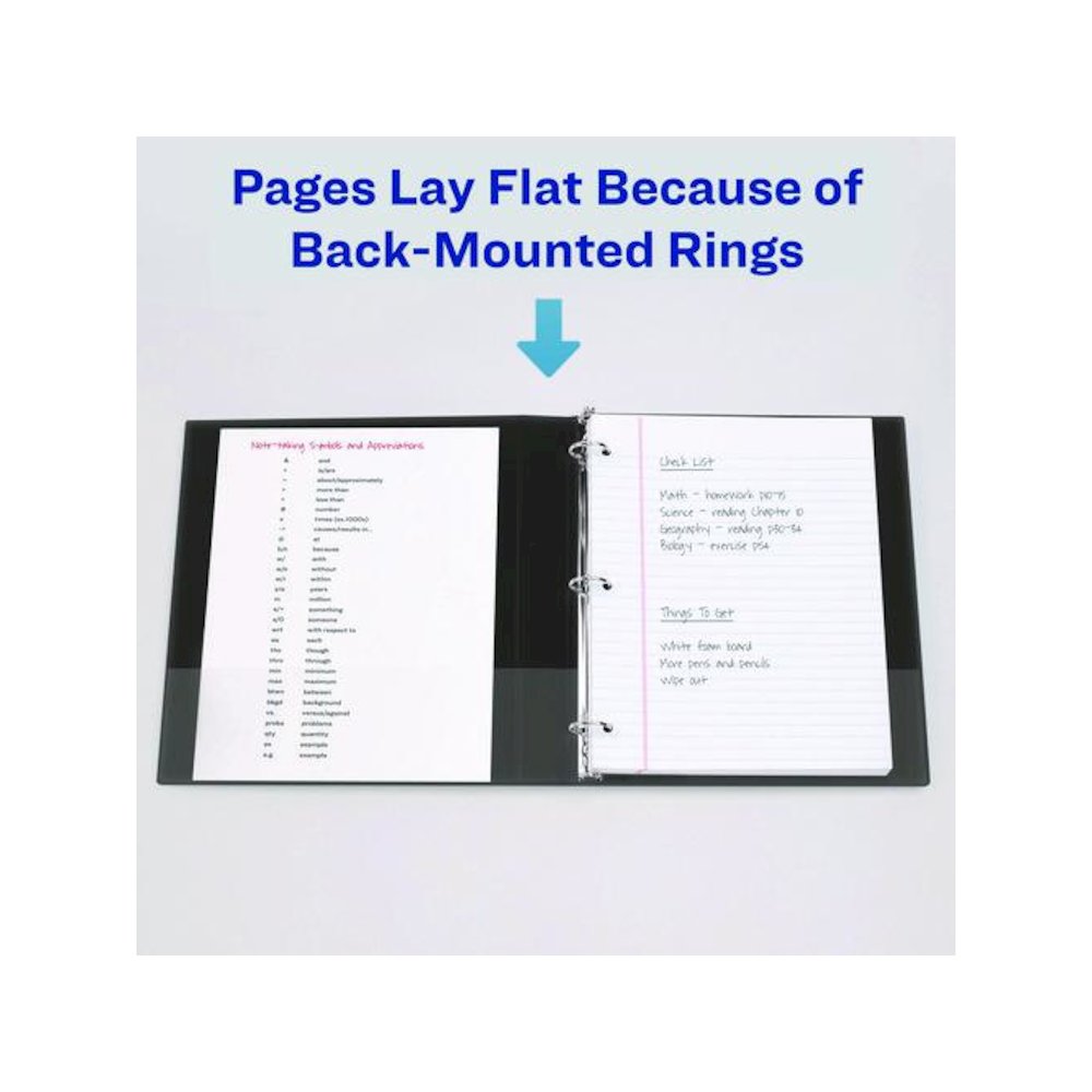 Showcase Economy View Binders with Slant Rings, 3 Rings, 3" Capacity, 11 x 8.5, White. Picture 8