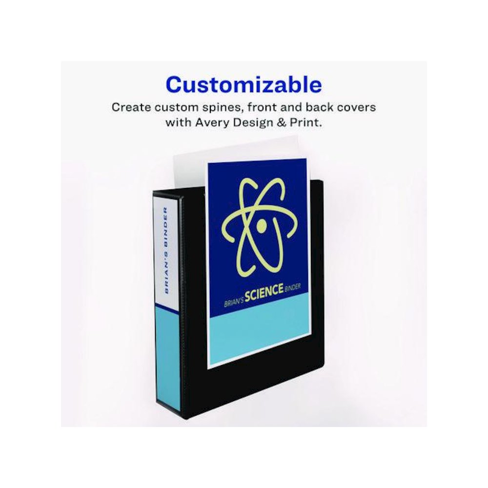 Showcase Economy View Binders with Slant Rings, 3 Rings, 2" Capacity, 11 x 8.5, White. Picture 7