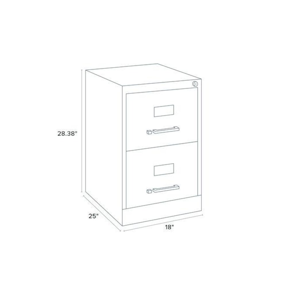 Two-Drawer Economy Vertical File, 2 Legal-Size File Drawers, Light Gray, 15" x 25" x 28.38". Picture 5