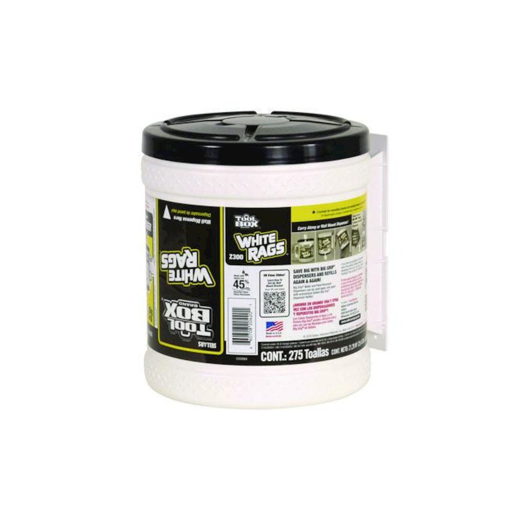 Z300 Wipers Big Grip Dispenser, 1-Ply, 10 x 12, White, 2/Carton. Picture 3