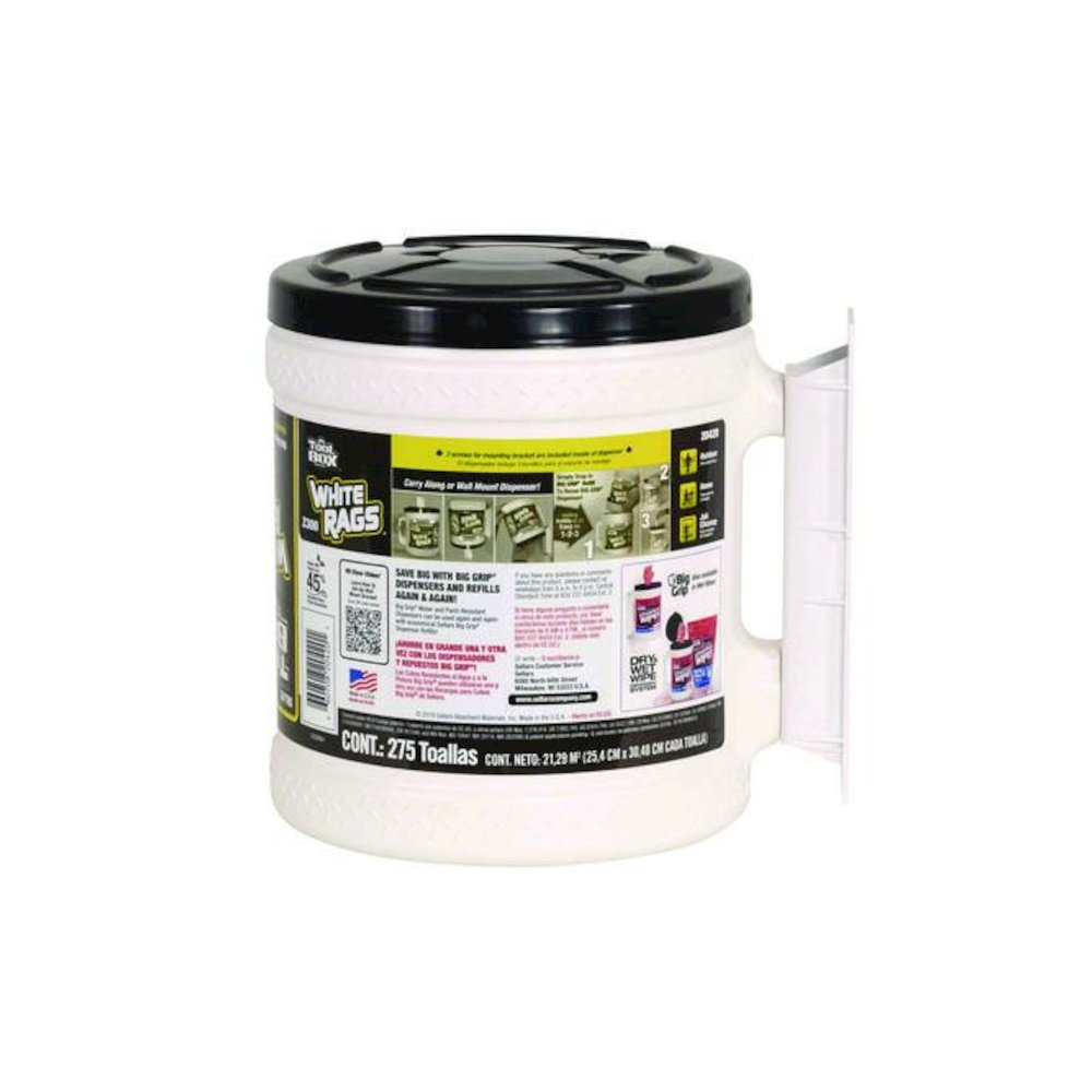 Z300 Wipers Big Grip Dispenser, 1-Ply, 10 x 12, White, 2/Carton. Picture 4