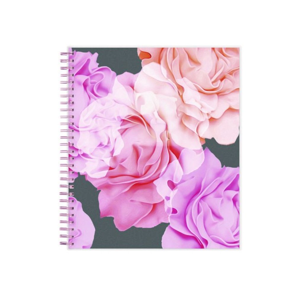 Joselyn Monthly Wirebound Planner, Floral Artwork, 10 x 8, Pink/Peach/Black Cover, 12-Month (Jan to Dec): 2026. Picture 2