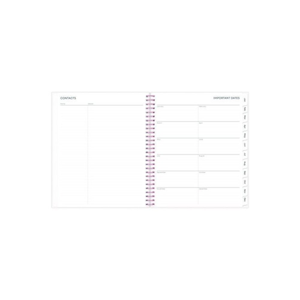 Joselyn Monthly Wirebound Planner, Floral Artwork, 10 x 8, Pink/Peach/Black Cover, 12-Month (Jan to Dec): 2026. Picture 5