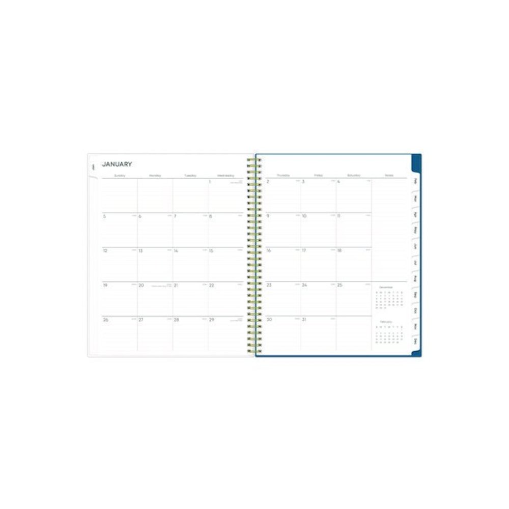 Bakah Blue Weekly/Monthly Planner, Floral Artwork, 11 x 8.5, Blue/White Cover, 12-Month (Jan to Dec): 2026. Picture 4