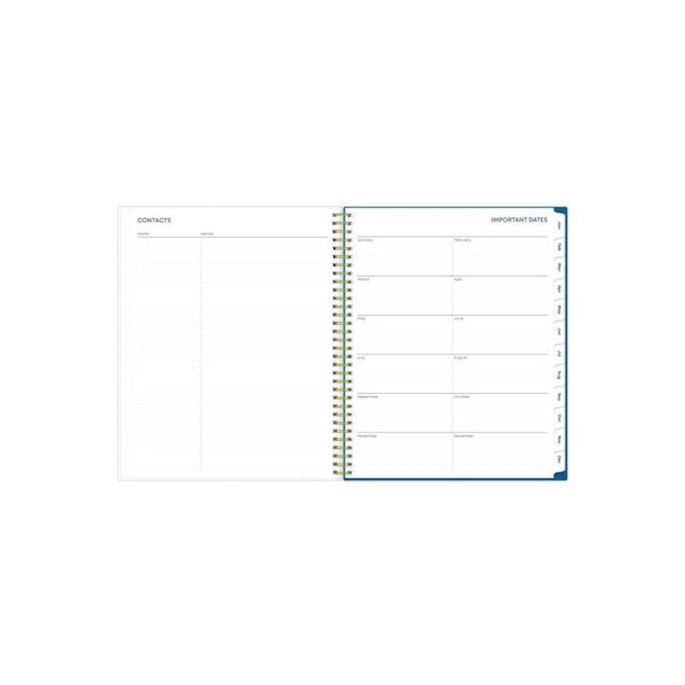 Bakah Blue Weekly/Monthly Planner, Floral Artwork, 11 x 8.5, Blue/White Cover, 12-Month (Jan to Dec): 2026. Picture 6