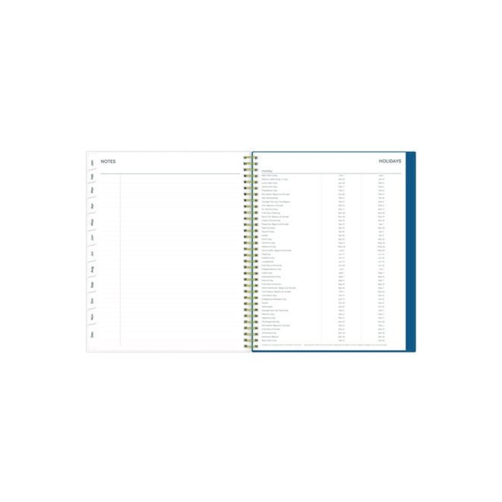 Bakah Blue Weekly/Monthly Planner, Floral Artwork, 11 x 8.5, Blue/White Cover, 12-Month (Jan to Dec): 2026. Picture 7
