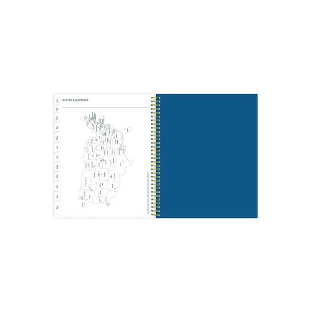 Bakah Blue Weekly/Monthly Planner, Floral Artwork, 11 x 8.5, Blue/White Cover, 12-Month (Jan to Dec): 2026. Picture 8