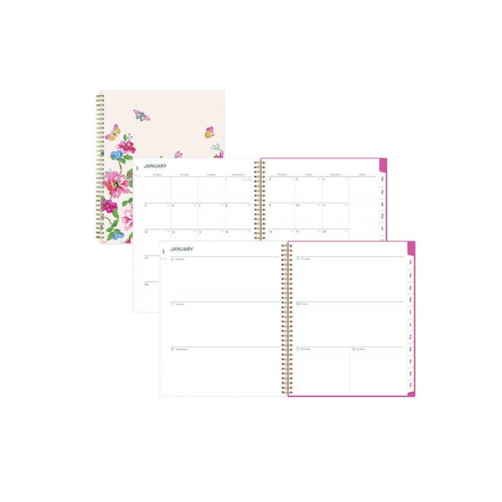 Fly By Frosted Weekly/Monthly Planner, Butterflies Artwork, 11 x 8.5, Blush/Pink Cover, 12-Month (Jan to Dec): 2026. Picture 1