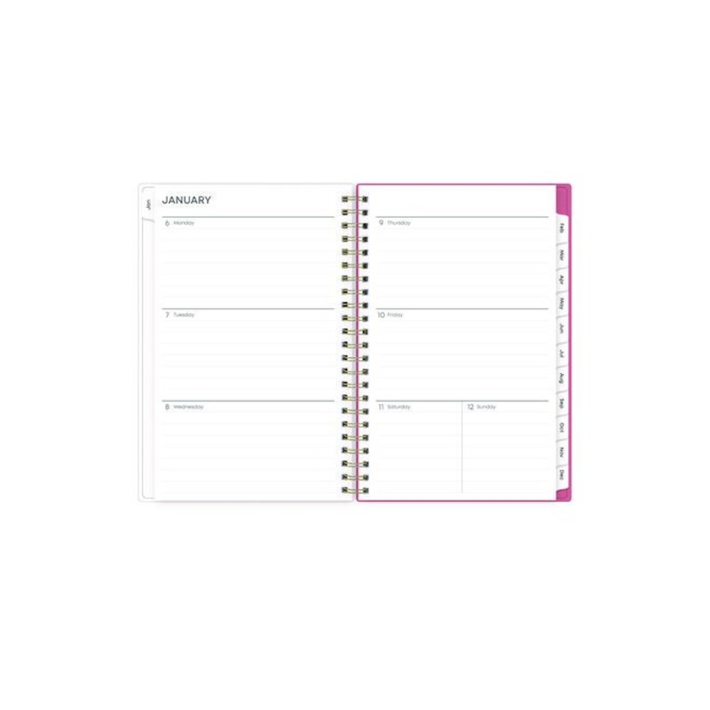 Fly By Frosted Weekly/Monthly Planner, Butterflies Artwork, 8 x 5, Blush/Pink Cover, 12-Month (Jan to Dec): 2026. Picture 3