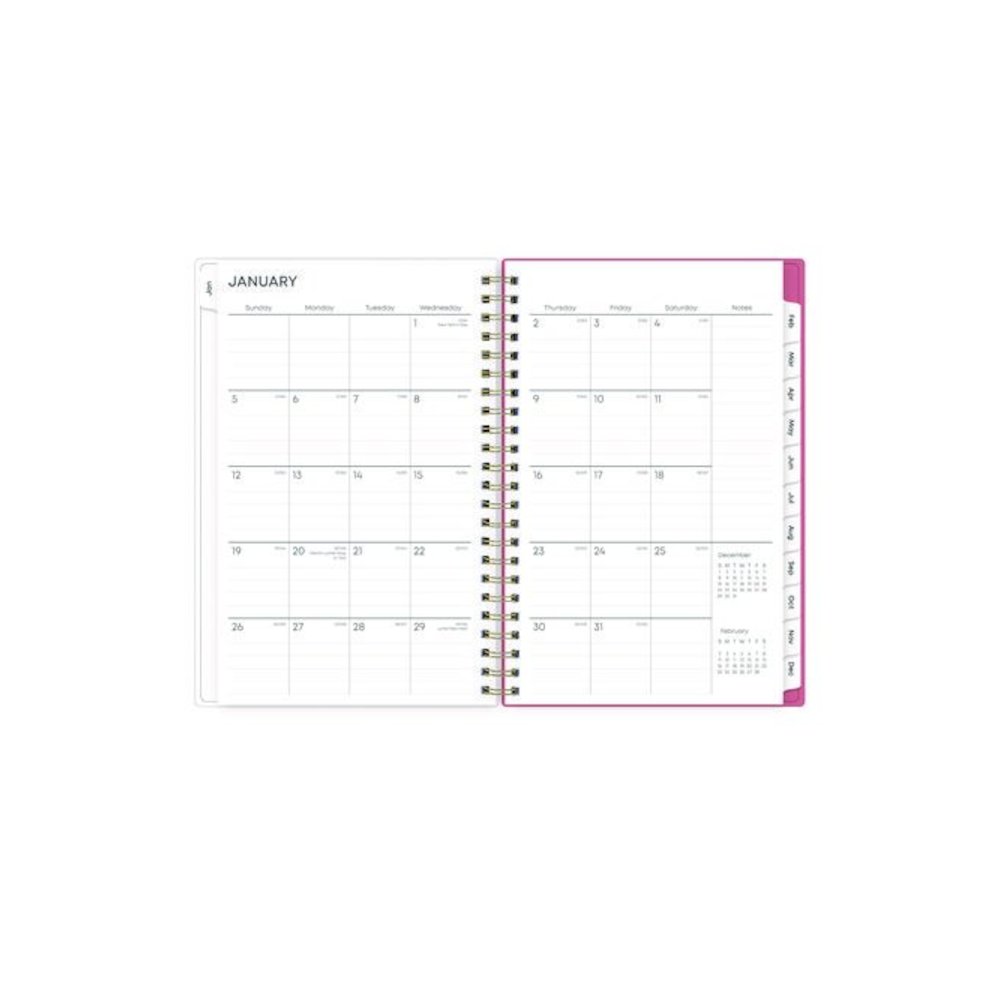 Fly By Frosted Weekly/Monthly Planner, Butterflies Artwork, 8 x 5, Blush/Pink Cover, 12-Month (Jan to Dec): 2026. Picture 4