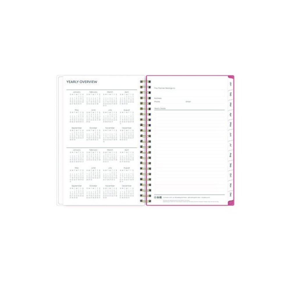 Fly By Frosted Weekly/Monthly Planner, Butterflies Artwork, 8 x 5, Blush/Pink Cover, 12-Month (Jan to Dec): 2026. Picture 5