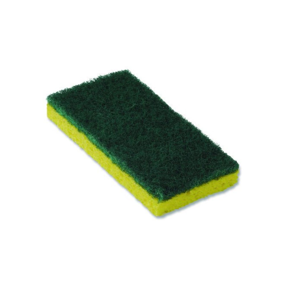 Resort Cut Scrub Sponge, Medium Duty, 6.25" x 3.18", Green/Yellow, 40/Carton. Picture 1