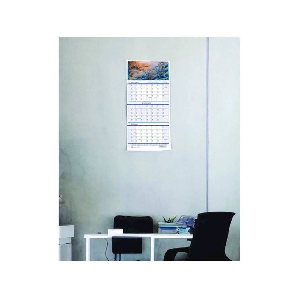 Earthscapes Recycled 3-Month Vertical Wall Calendar, Scenic Photography, 8 x 17, White Sheets, 14-Month: Dec 2025 to Jan 2027. Picture 4