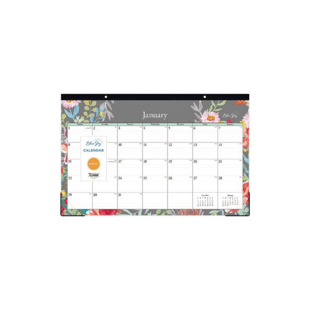 Sophie Desk Pad, Floral Artwork, 17 x 11, Multicolor Sheets, Black Binding, Clear Corners, 12-Month (Jan to Dec): 2026. Picture 2