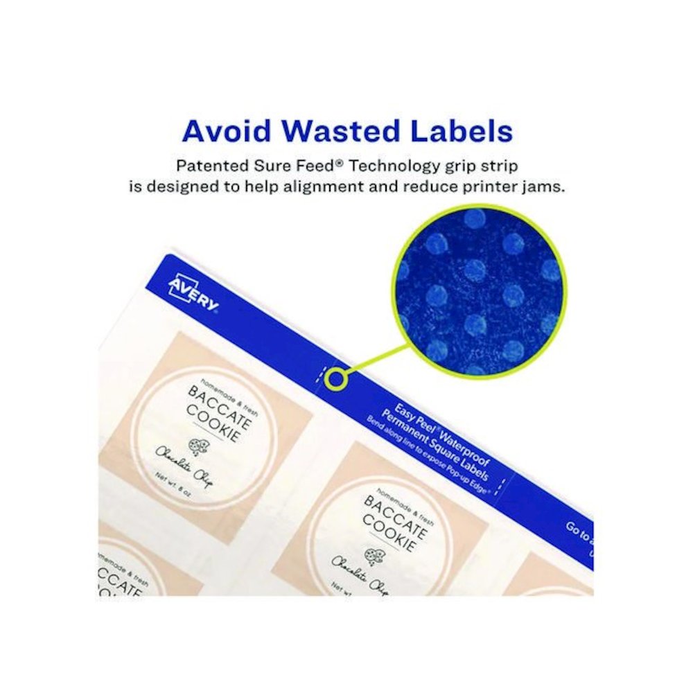 Laser/Inkjet Multipurpose Label, 2 x 2, White, 12/Sheet, 8 Sheets/Pack. Picture 5