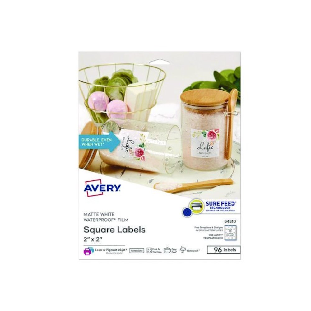 Laser/Inkjet Multipurpose Label, 2 x 2, White, 12/Sheet, 8 Sheets/Pack. Picture 1