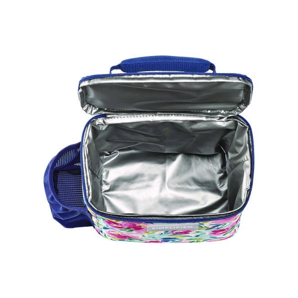 Simplified Lunch Bag, 9.25 x 5 x 9, Multicolor Floral. Picture 2