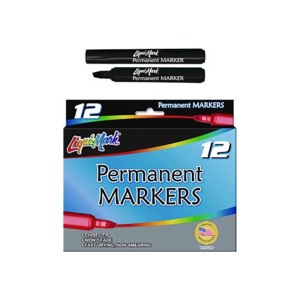 Permanent Marker, Chisel Tip, Black, Dozen. Picture 4