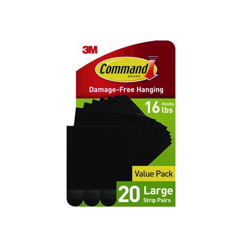 Damage-Free Hanging Picture Hanging Strip Pairs, Holds up to 3.75 lb, Large: 0.75" x 0.65", 20/Pack. Picture 1