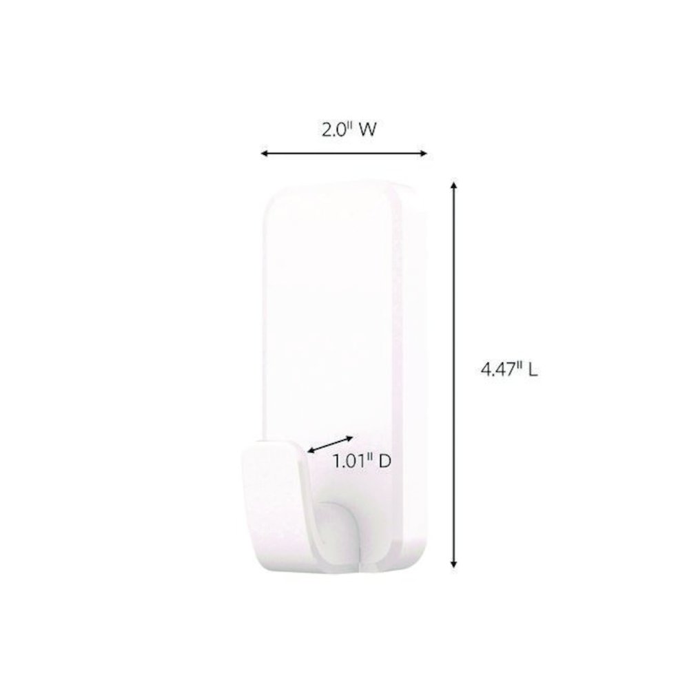 X-Large Utility Hooks, Plastic, White, Supports 10 lb, 2/Pack. Picture 6
